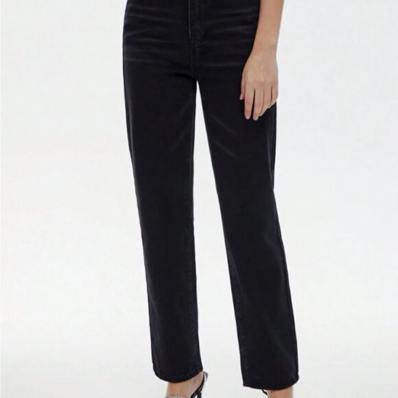 Black 90s Fit Denim High Waist Straight Leg - Picture 9 of 10